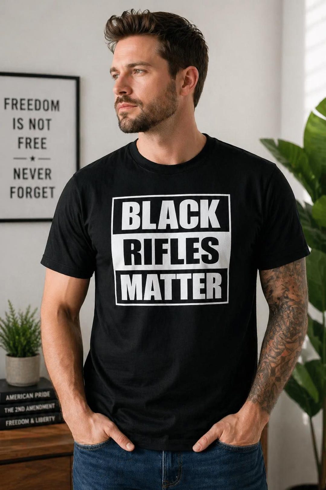 Black Rifles Matter Shirt, Patriotic Statement Tee, Freedom Message ...