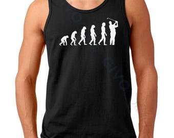 Evolution Golf Shirt, Funny Golfer Tank Top, Sport T-Shirt, Humor Tee for Golfers, Gift Idea for Golf Lovers, Unisex, Classic Fit