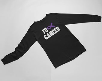 Long Sleeve  - FU Cancer T Shirt, Pancreatic Cancer, Cancer Survivor, Cancer, Awareness, Cancer T-shirt, Cancer Support, Cancer Sucks