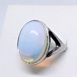 Moonstone engagement silver ring, unique gift for women, bridal jewelry, gift for her, for wife, girlfriend gift, stone  18 x 14mm