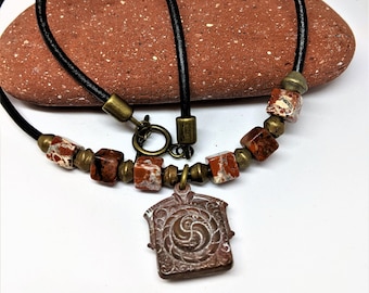 Pendentif Ancien Or Rose 18k Avec Onyx, étoile Et Perle – Circa 1880