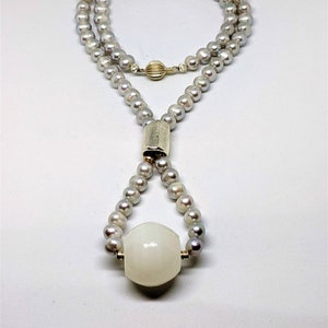 Huge Chunky White Onyx Pearl Aesthetic Necklace
