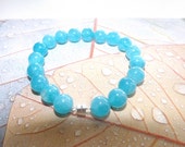 Aquamarine Bracelet, Aquamarine Jewelry, Throat Chakra Bracelet, Yoga Bracelet, Aquamarine Crystal Healing, March Birthstone Jewelry, gift