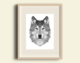 Wolf Wall Decal Sticker Modern Geometric Low Poly Wolf Spirit - Etsy