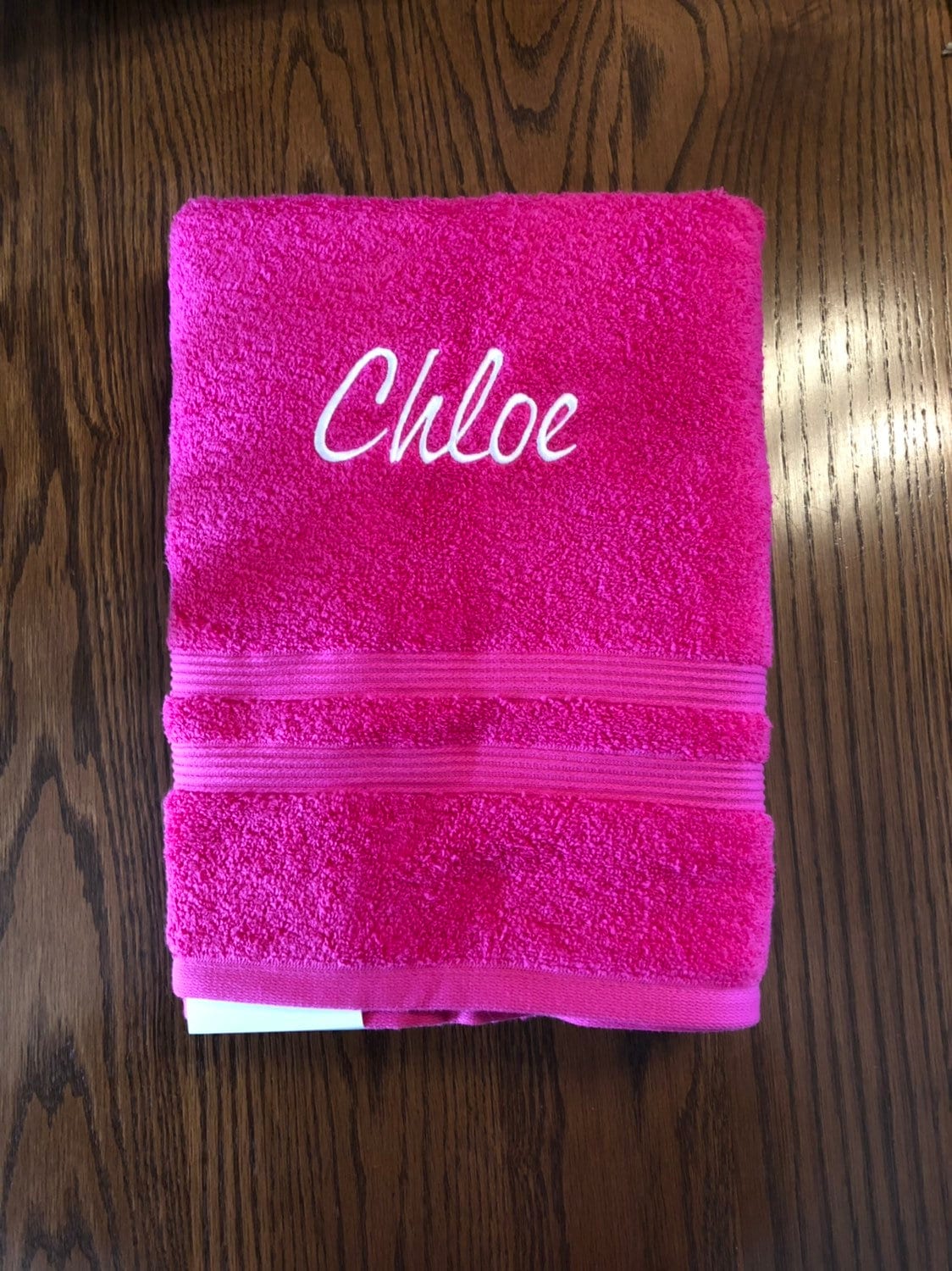 Embroidered Towel with First Name Last Name Any Name Etsy