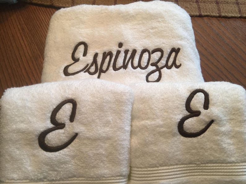 Embroidered Name Bath Towel & 2 Hand Towels with Initial Etsy