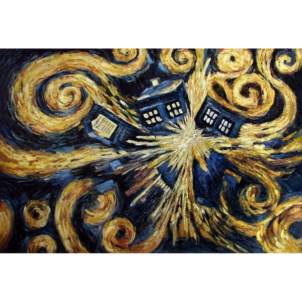 Exploding TARDIS Digital Cross Stitch Pattern