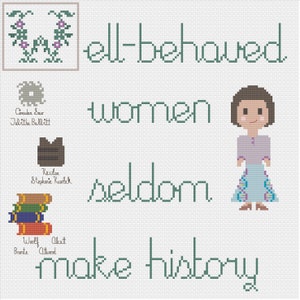 Tabla de rosalindistas de rosalind Franklin Cross Stitch — Feminista interseccional — Patrón digital descargable al instante PDF