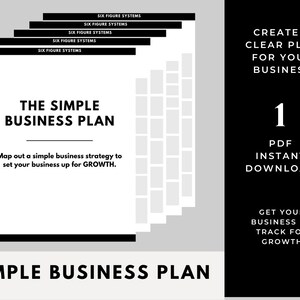The Simple Business Plan Worksheet | Business Planning | Business Growth | Small Business | Entrepreneur | Workbook | Business Owner | PDF