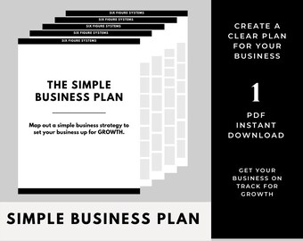 The Simple Business Plan Worksheet | Business Planning | Business Growth | Small Business | Entrepreneur | Workbook | Business Owner | PDF