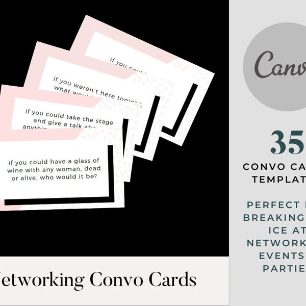 Networking Conversation Cards - Office/Party/Event Game - Instant Download - Printable Games - Fun Icebreaker Activity - Work Party