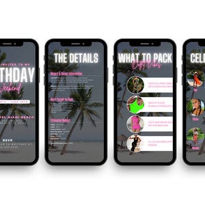 Birthday Weekend Invitation, Girls Trip, Digital Travel itinerary, itinerary template, Weekend Itinerary, Digital Schedule, 30th Birthday