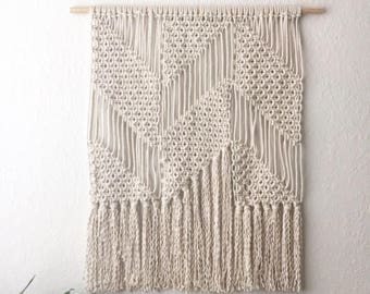 Large Geometric Macramé Wall Hanging // Tapestry // Parallelograms & Triangles // Bedroom Wall Art // Office Decor // Boho // Minimalist