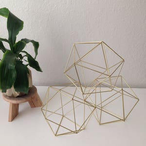 DIY Pattern Only w/ video: Geometric Icosahedron Himmeli Instructions Tutorial Minimalist Orb Brass Sphere Airplant Mobile image 3