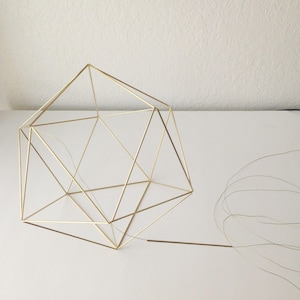 DIY Pattern Only w/ video: Geometric Icosahedron Himmeli Instructions Tutorial Minimalist Orb Brass Sphere Airplant Mobile image 1