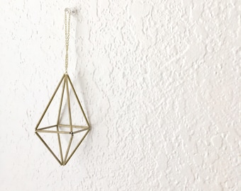 DIY Pattern Only (w/ video): Geometric Octahedron Himmeli - Instructions - Tutorial - Minimal Orb - Brass Cube - Airplant Mobile - Wedding