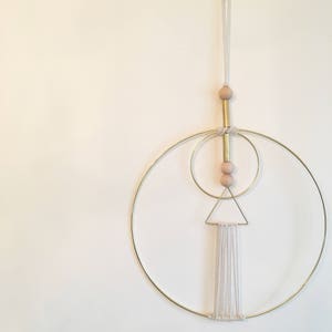 Circles & Triangles Geometric Wall Hanging // Dreamcatcher // Bedroom Wall Art // Office Decor // Boho // Minimalist // Weaving