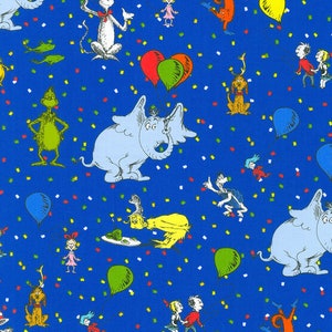 Half Yard Dr Seuss Confetti Cotton Fabric