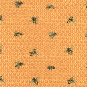 Premium Bees on Yellow Quilt Fabric