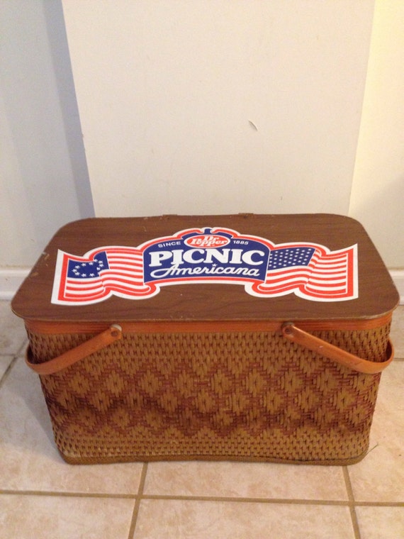 Vintage Picnic Basket Dr Pepper Promotion Picnic Basket Etsy