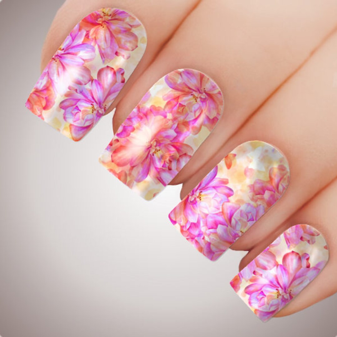 Valley Flower Sunset ULTIMATE COLLECTION Full Nail Decal - Etsy