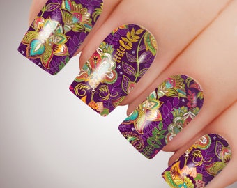 Angelique Floral - ULTIMATE COLLECTION - Full Nail Decal Water Transfer Tattoo #5074