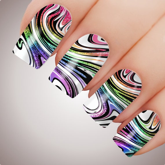 RAINBOW SWIRL MARBLE Full Cover Nail Decal Art Water Slider - Etsy Singapore RAINBOW SWIRL MARBLE Full Cover Nail Decal Art Water Slider - Etsy Singapore