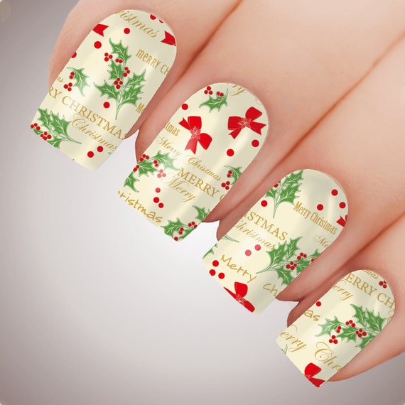 WRAPPING PAPER Christmas Full Nail Art Decal Water Transfer - Etsy WRAPPING PAPER Christmas Full Nail Art Decal Water Transfer - Etsy