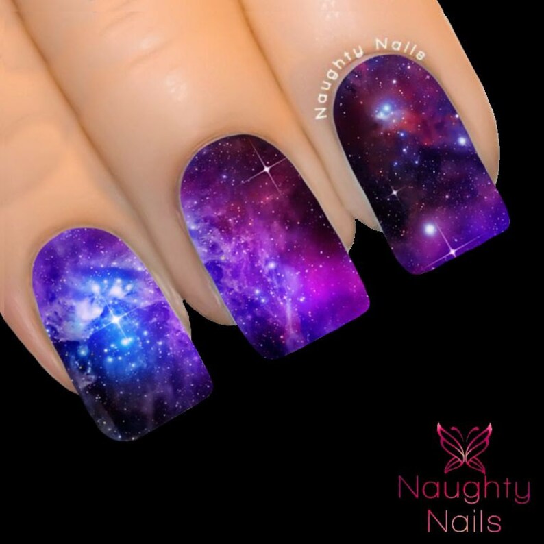 CELESTIAL GALAXY Full Cover Nail Water Transfer Decal Sticker Ar CELESTIAL GALAXY Full Cover Nail Water Transfer Decal Sticker Ar