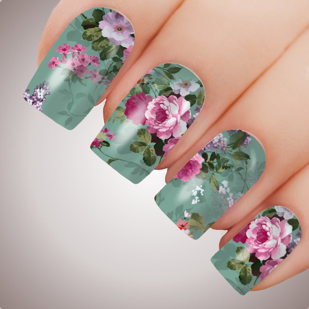 Amazon.com: Spring Summer Nail Stickers Floral Flower Nail Art Water Decals  Transfer Foils Watermark Small Flowers Leaves Butterflies Designs Nail  Tattoos for Women Nail Supplies Manicure Decorations, 12PCS : Beauty &  Personal