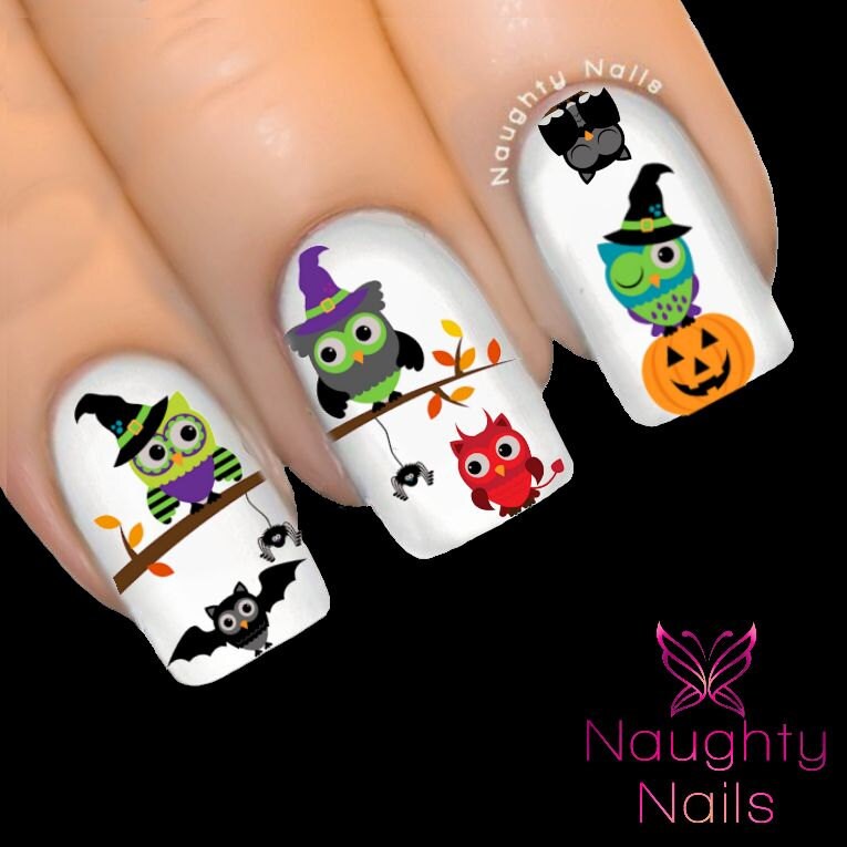 Halloween Owls in Costumes Nail Water Transfer Decal Sticker | Etsy