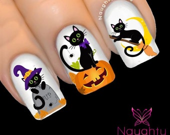 Nail Stickers Tattoos Water Slide Nail Decals Playful Cat - Etsy