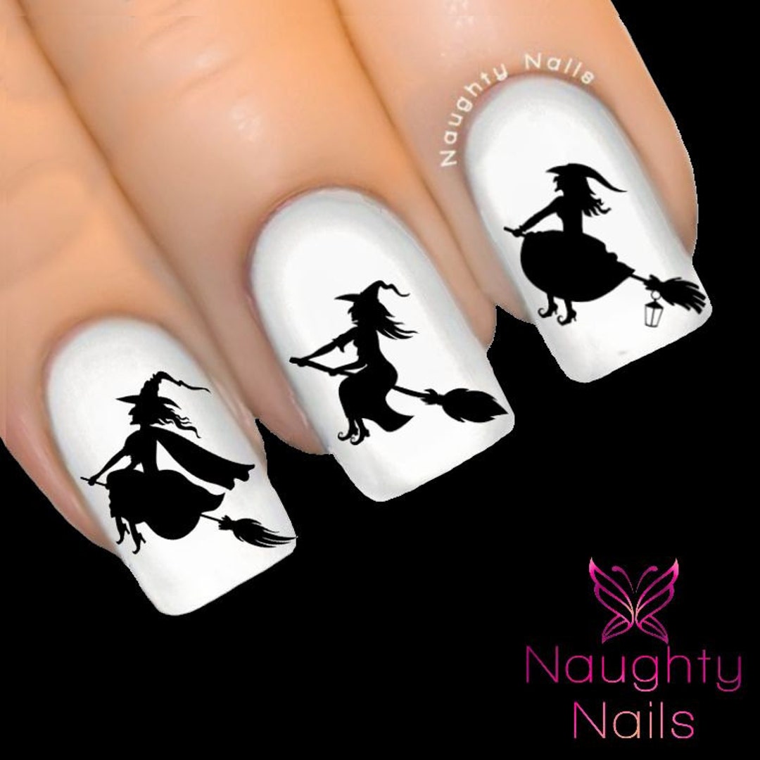 Scary Witch Halloween Nail Water Transfer Decal Sticker Art - Etsy