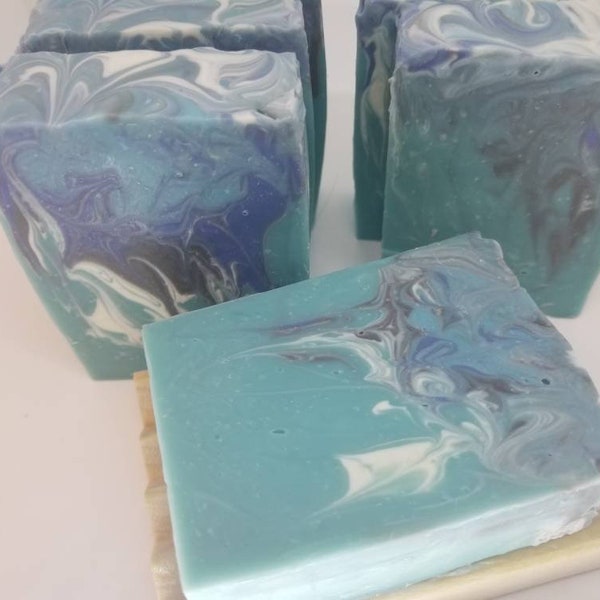 Abalone and Sea ~ Ocean, Beach soap, Vacation soap, Seashore, Cocoa butter, Shea butter, Handcrafted soap, Artisan soap, Small batch soap