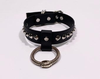 OUROBOROS STUDDED COLLAR // Vegan Faux Leather