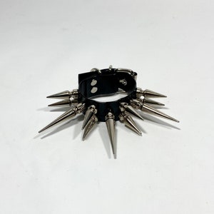 CHUNKY SPIKE CUFF // faux leather