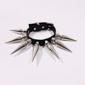 COLOSSAL SPIKES COLLAR // Faux Leather & Glossy Vinyl Rivet Choker