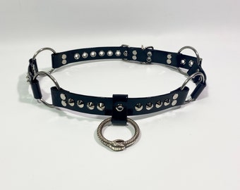 OUROBOROS STUDDED BELT // Faux Leather Vinyl