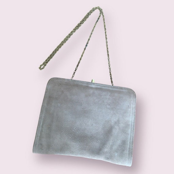 Vintage formal bag | Vintage Beige Suede formal h… - image 1