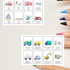 Flashcards Cars | Planes| Coloring page
