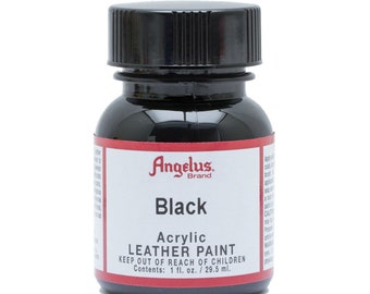 Pinturas de cuero acrílico 29.5ml , para zapatos de cuero bolsos artesanías ( NEGRO)