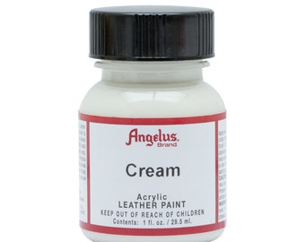 Acrylic Leather Paints 29.5ml , For Leather Shoes Bags Crafts ( CREAM )