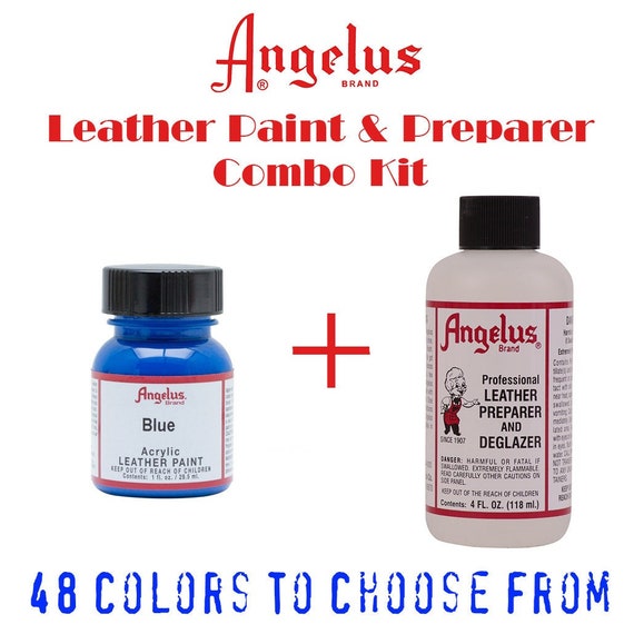 Angelus Acrylic Leather Paints 29.5ml Preparer 2 Piece COMBO 48 Colors to  Choose From 