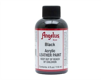 Pinturas de cuero acrílico 118ML , para zapatos de cuero bolsos artesanías (NEGRO )