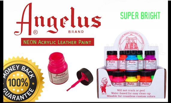 Angelus Acrylic Leather Paint for Customizing Jackets, Boots, Shoes, Bags,  Crafts, & More- 1oz Pearlescent Pacific Blue Sparkle