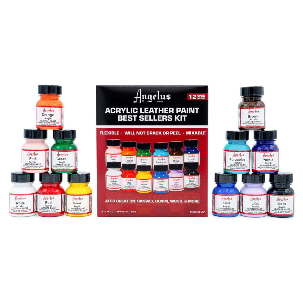 Buy Angelus Leather Paint Best Sellers Kit Box 12 Colours
