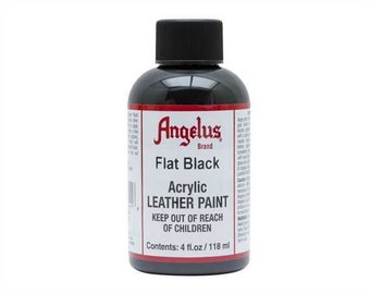 Pinturas de cuero acrílico 118ML , para zapatos de cuero bolsos artesanías (FLAT NEGRO)