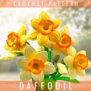 Crochet Daffodil Pattern - Crocheted Daffodil Flower - Crochet Flower Pattern