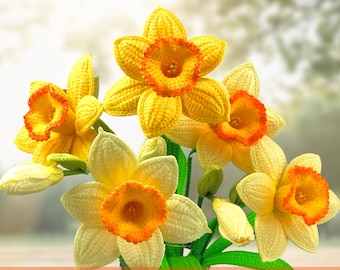 Crochet Daffodil Pattern - Crocheted Daffodil Flower - Crochet Flower Pattern