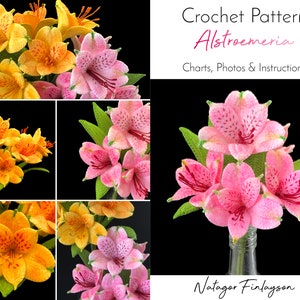 Crochet Alstroemeria Pattern, Alstroemeria Flower Crochet Tutorial, Peruvian Lily, Crochet Pattern